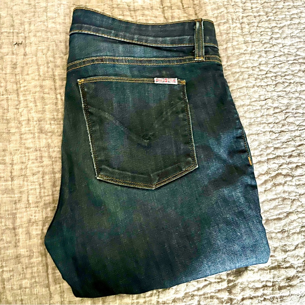 Hudson straight leg slim fit dark denim jeans